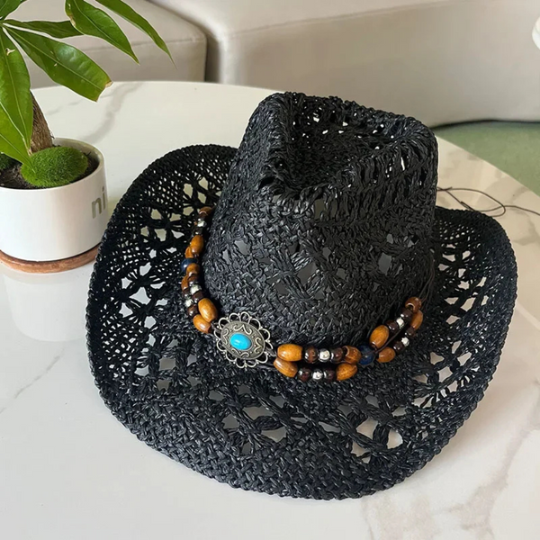 Chapéu Feminino Country Boho Chic Preto