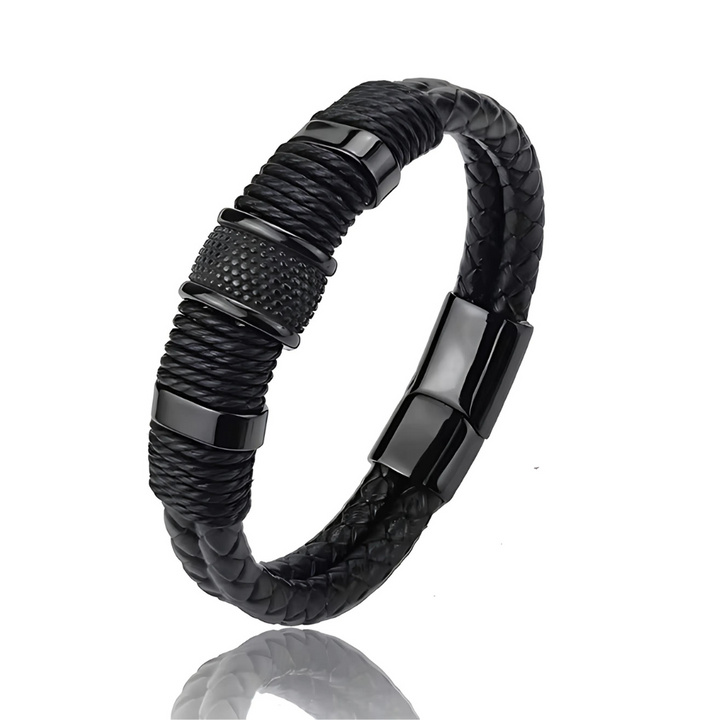 pulseira-masculina-de-couro-black